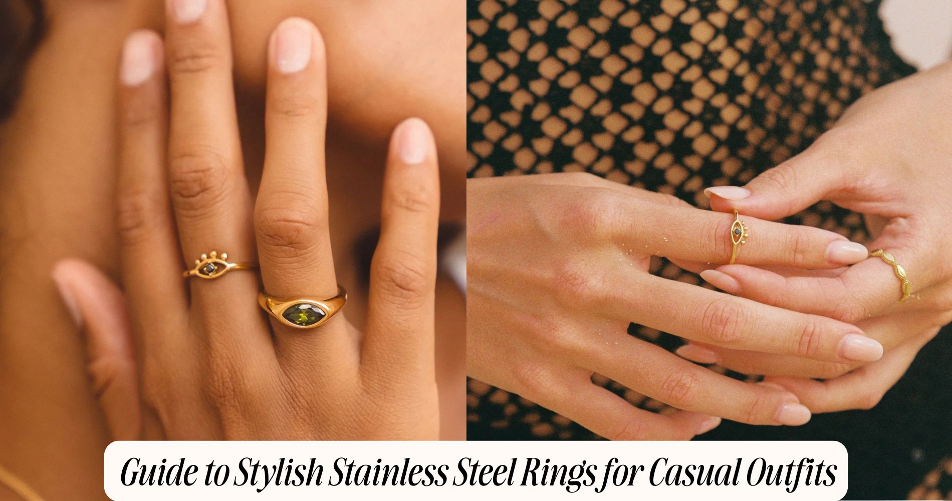 stylish stainless steel rings for casual outfits