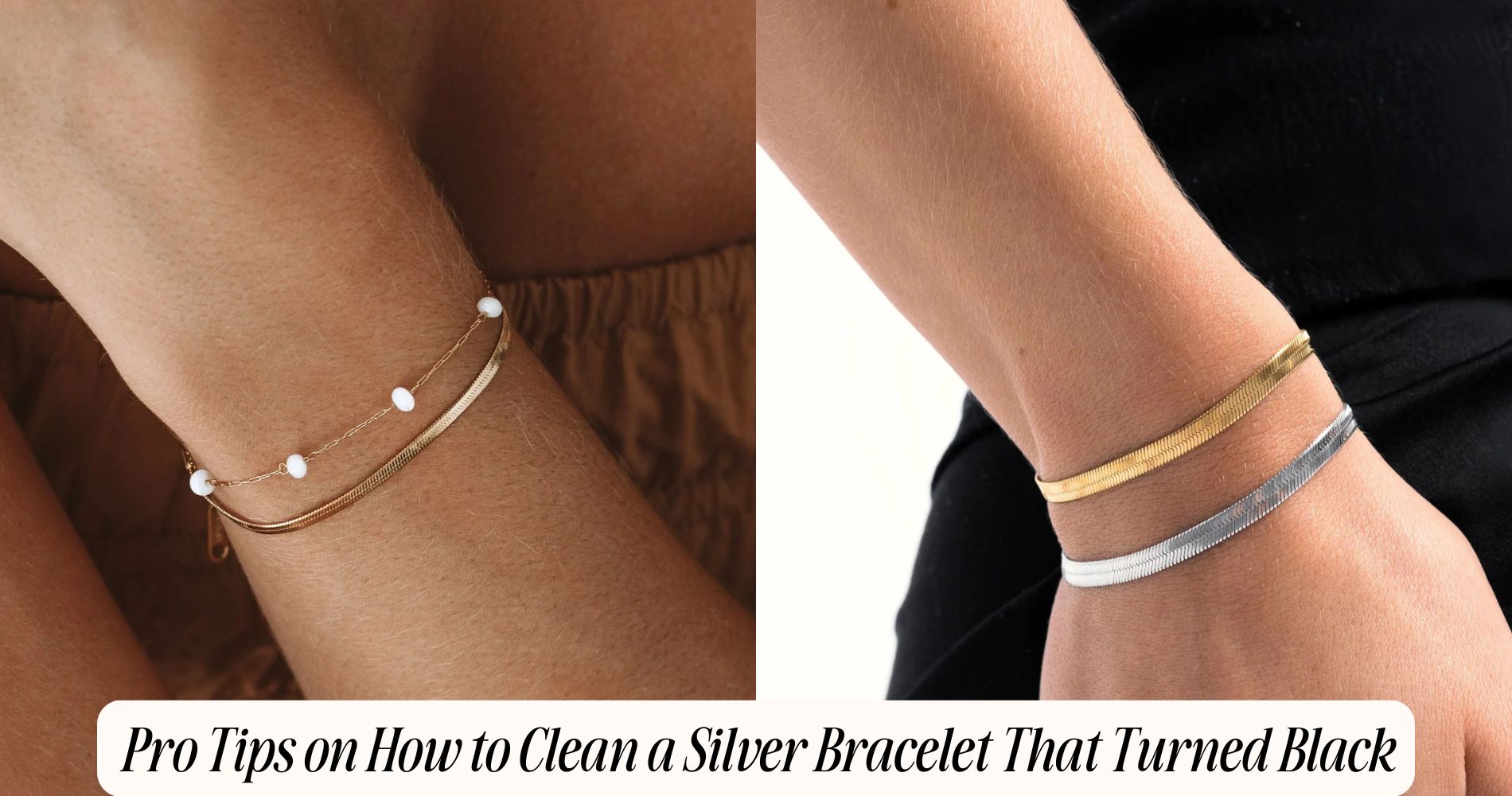 how to clean a silver bracelet that turned black