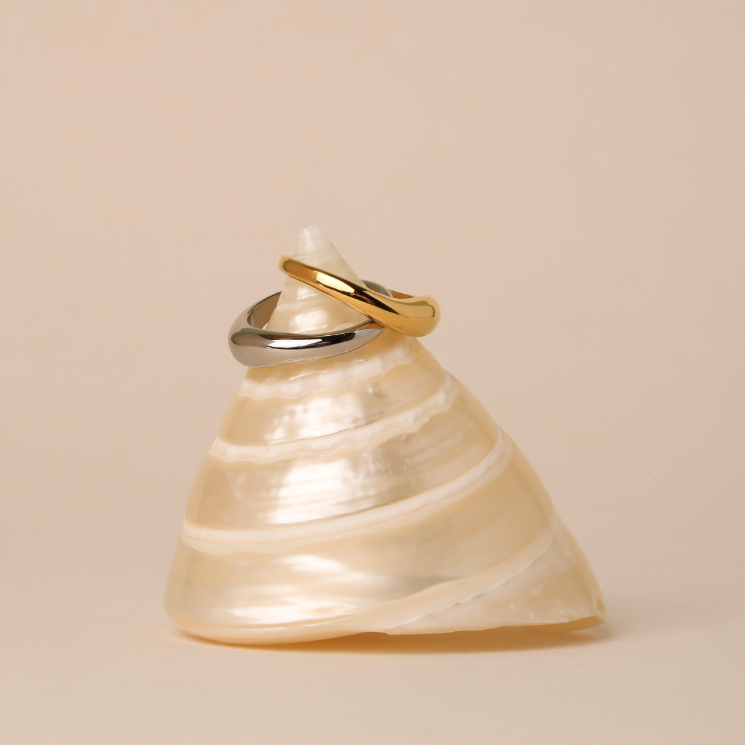 Gold and Silver Ring Set