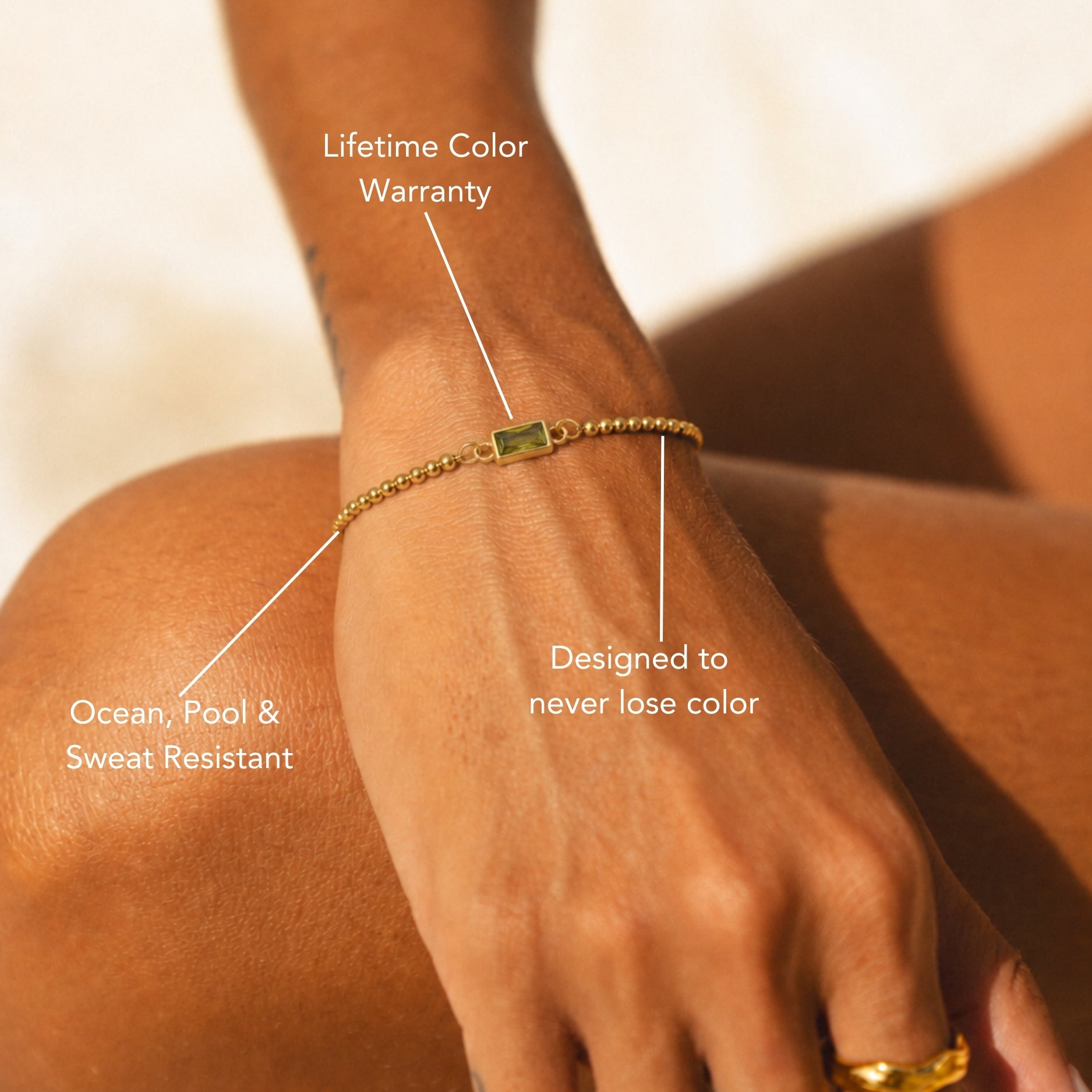 Beaded Birthstone Bracelet Detail