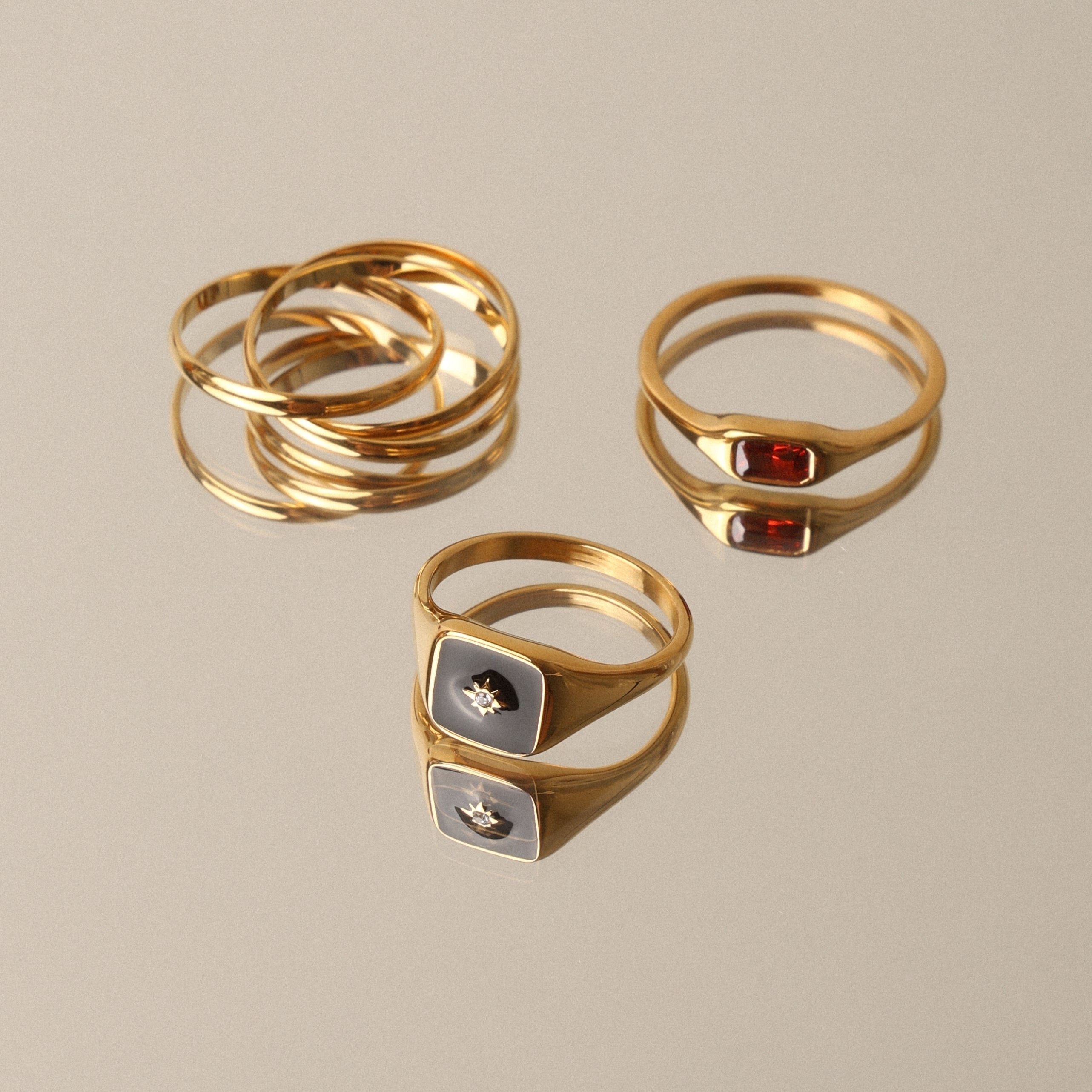 Black Painted Rings