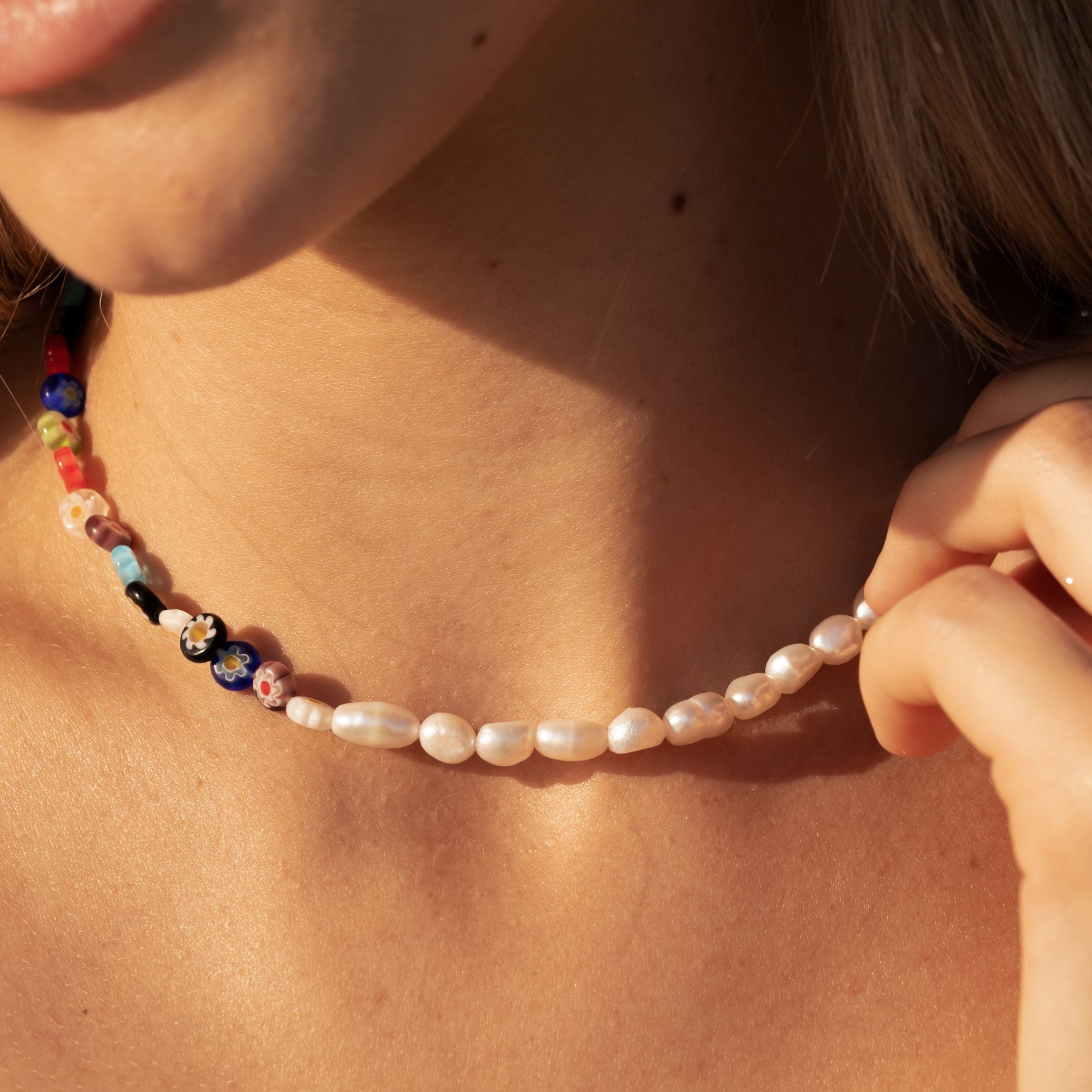 Dainty Beads and Pearls Choker