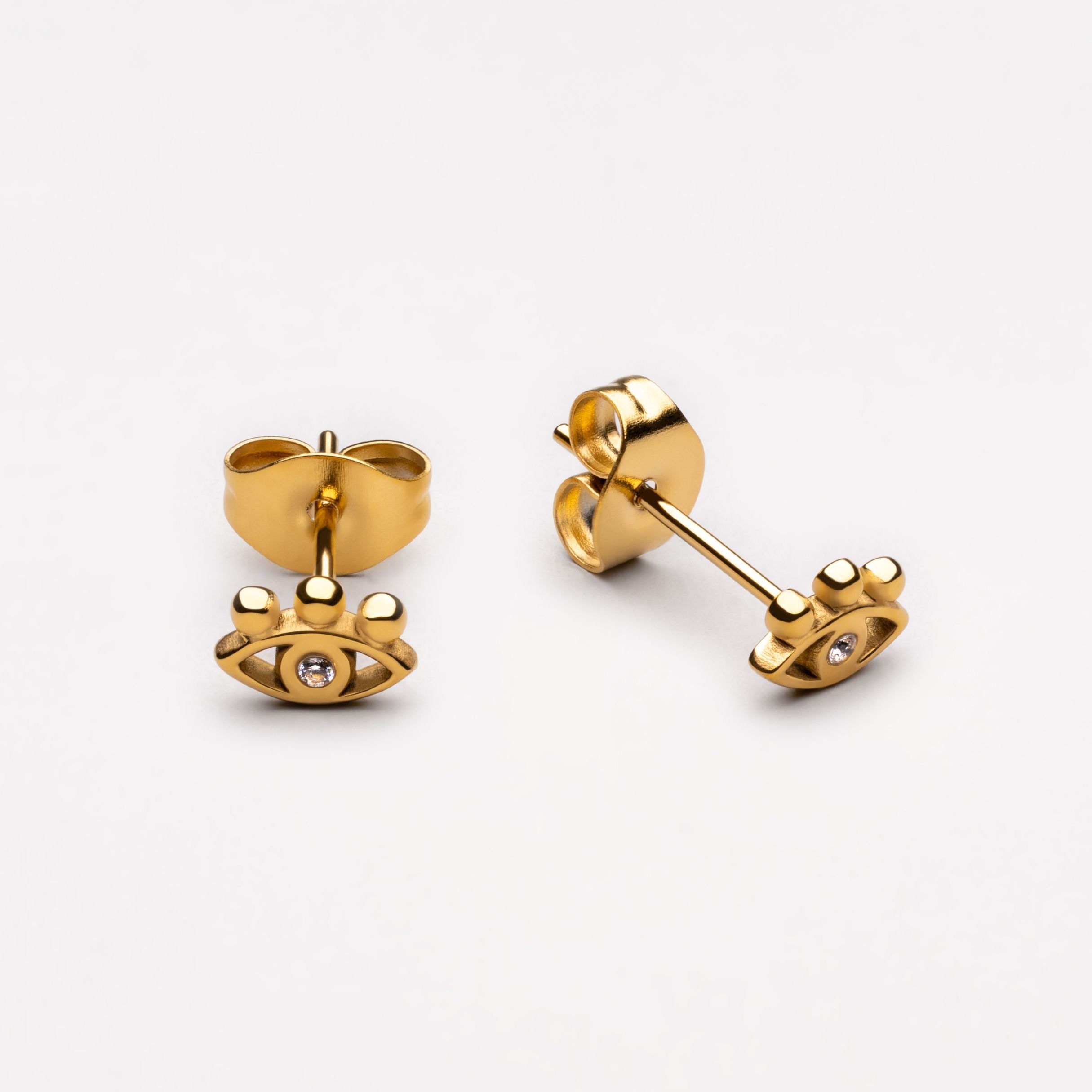 Gold Eye Stud Earrings