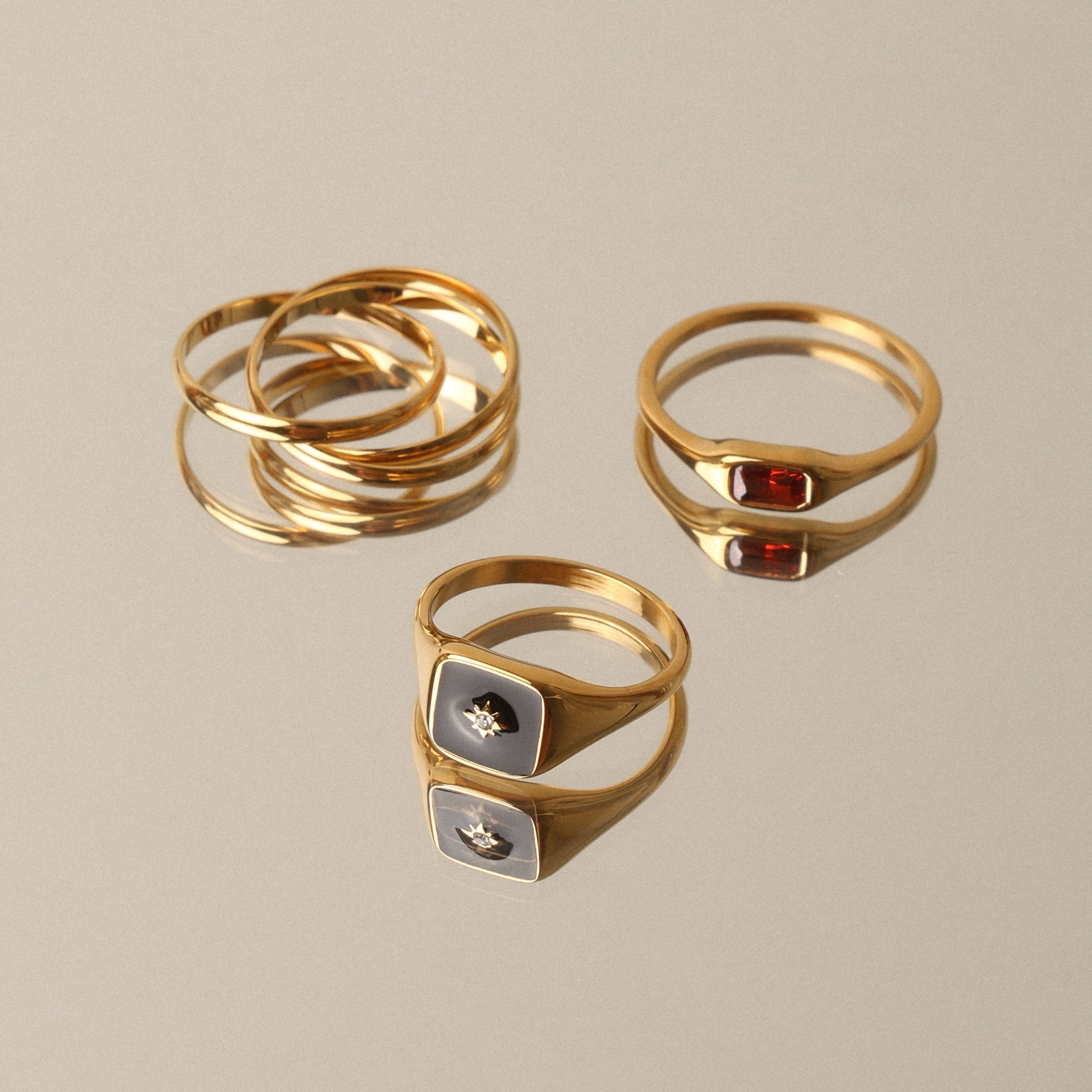 Gold Red Ring