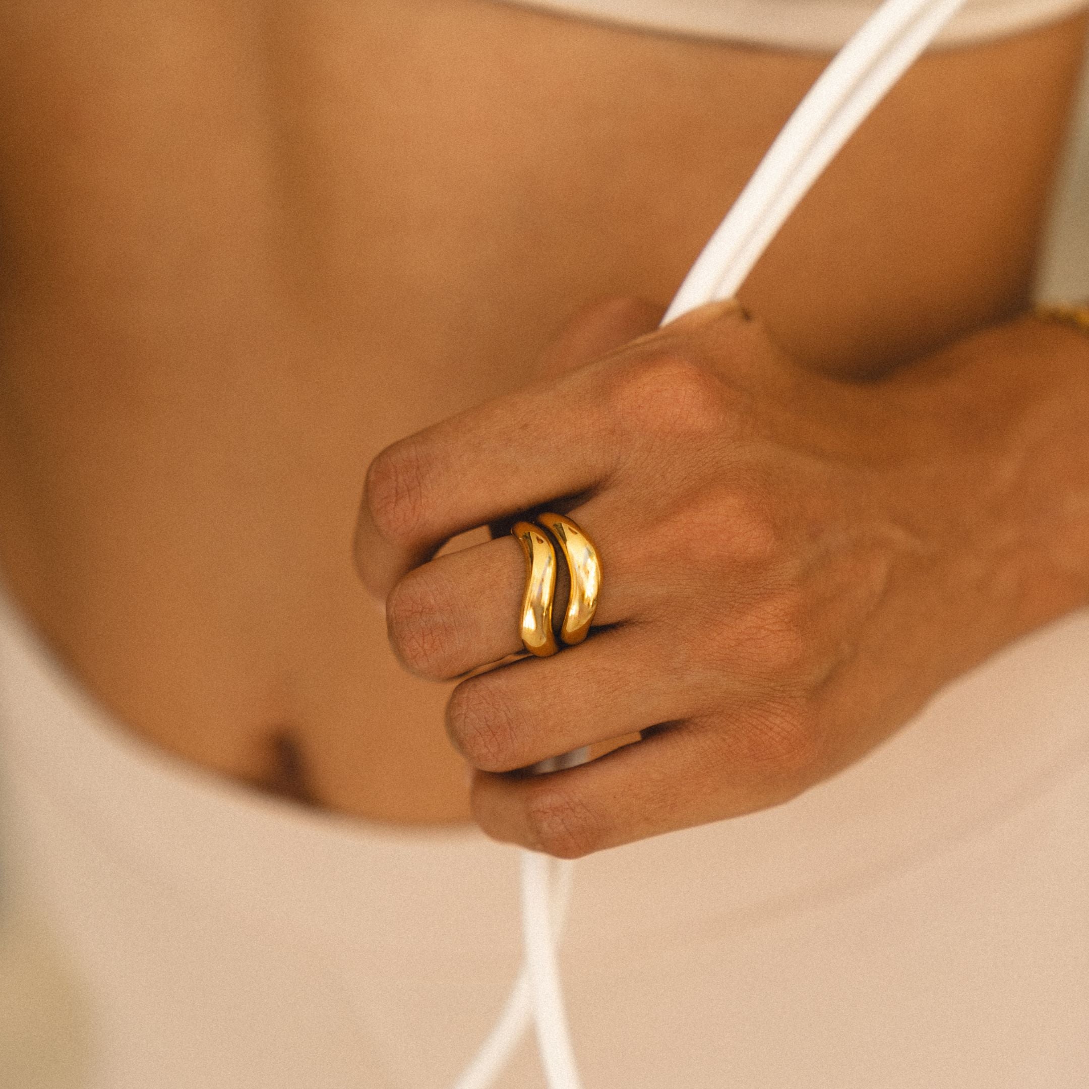 Gold Stacking Wave Ring