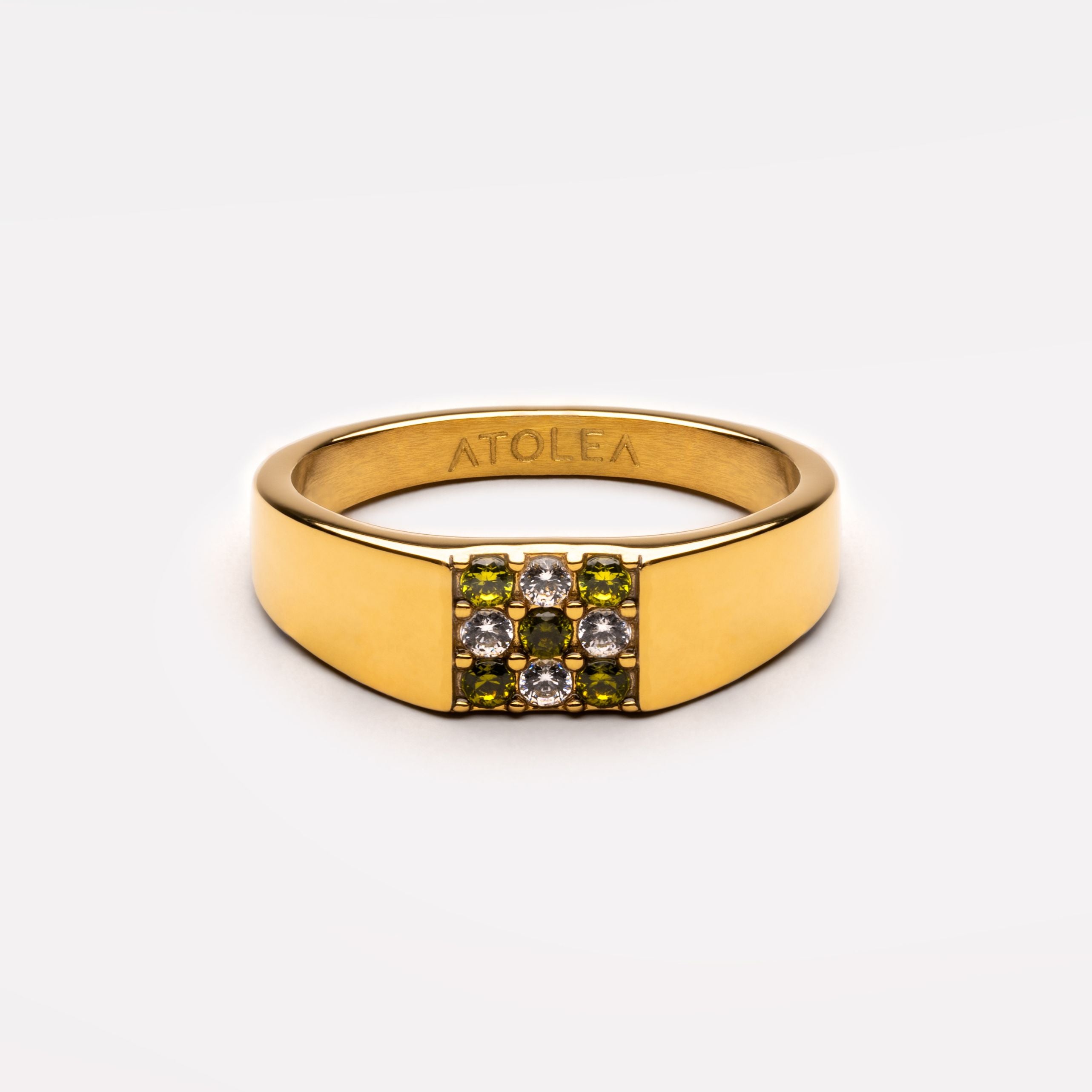 Green Stone Gold Ring