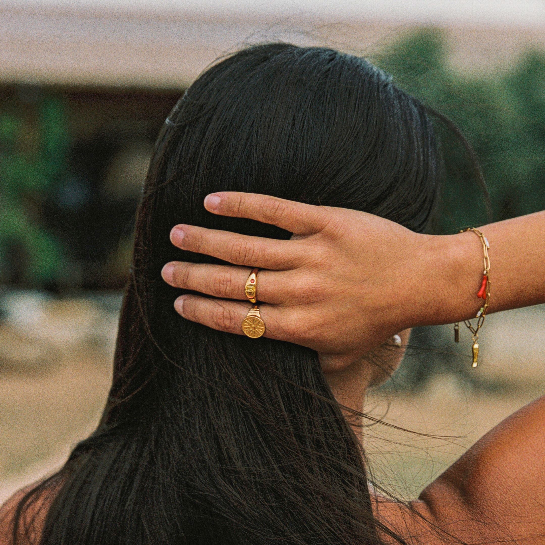 Yellow And Red Stone Ring