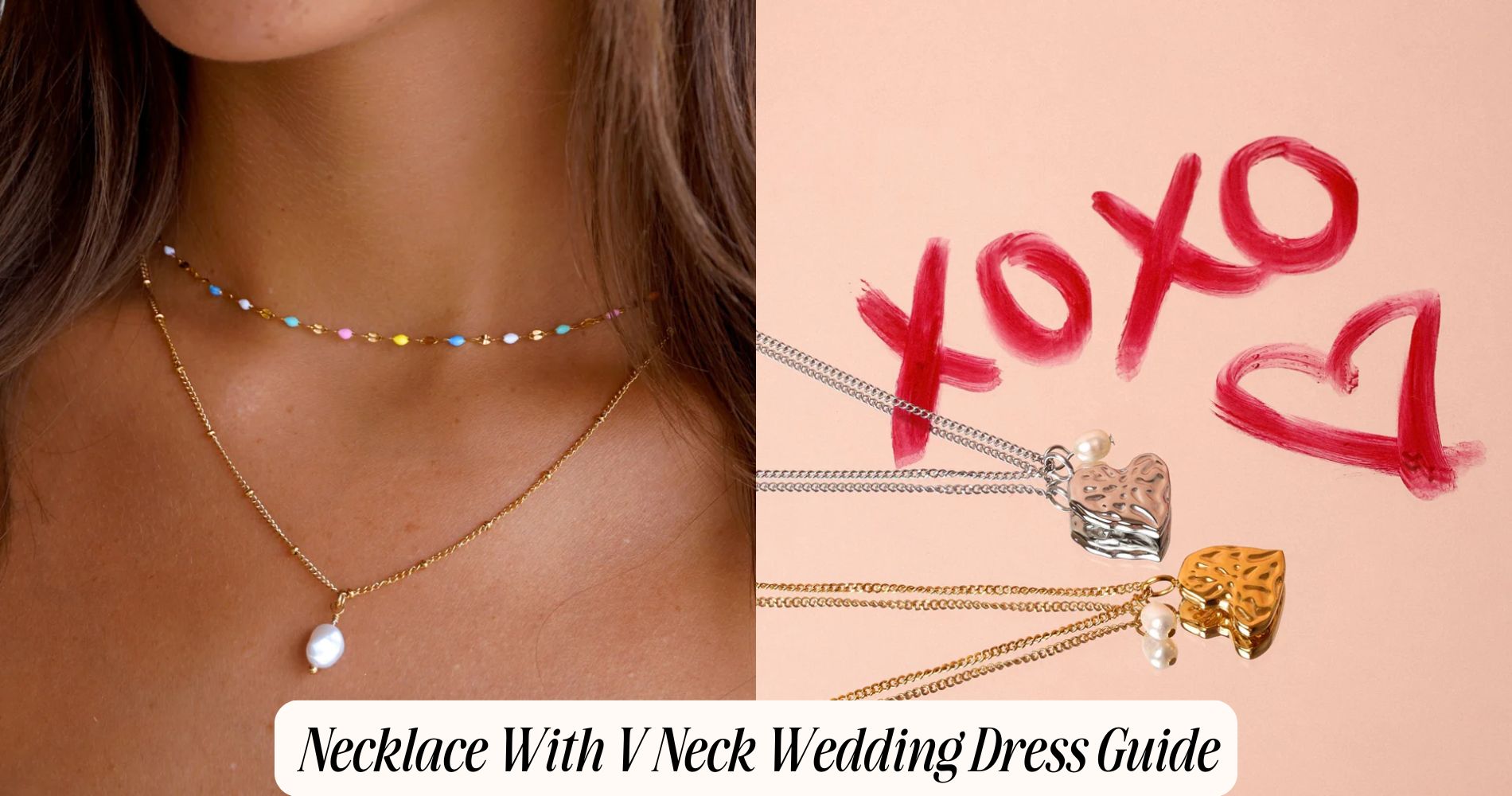 necklace with v neck wedding dress