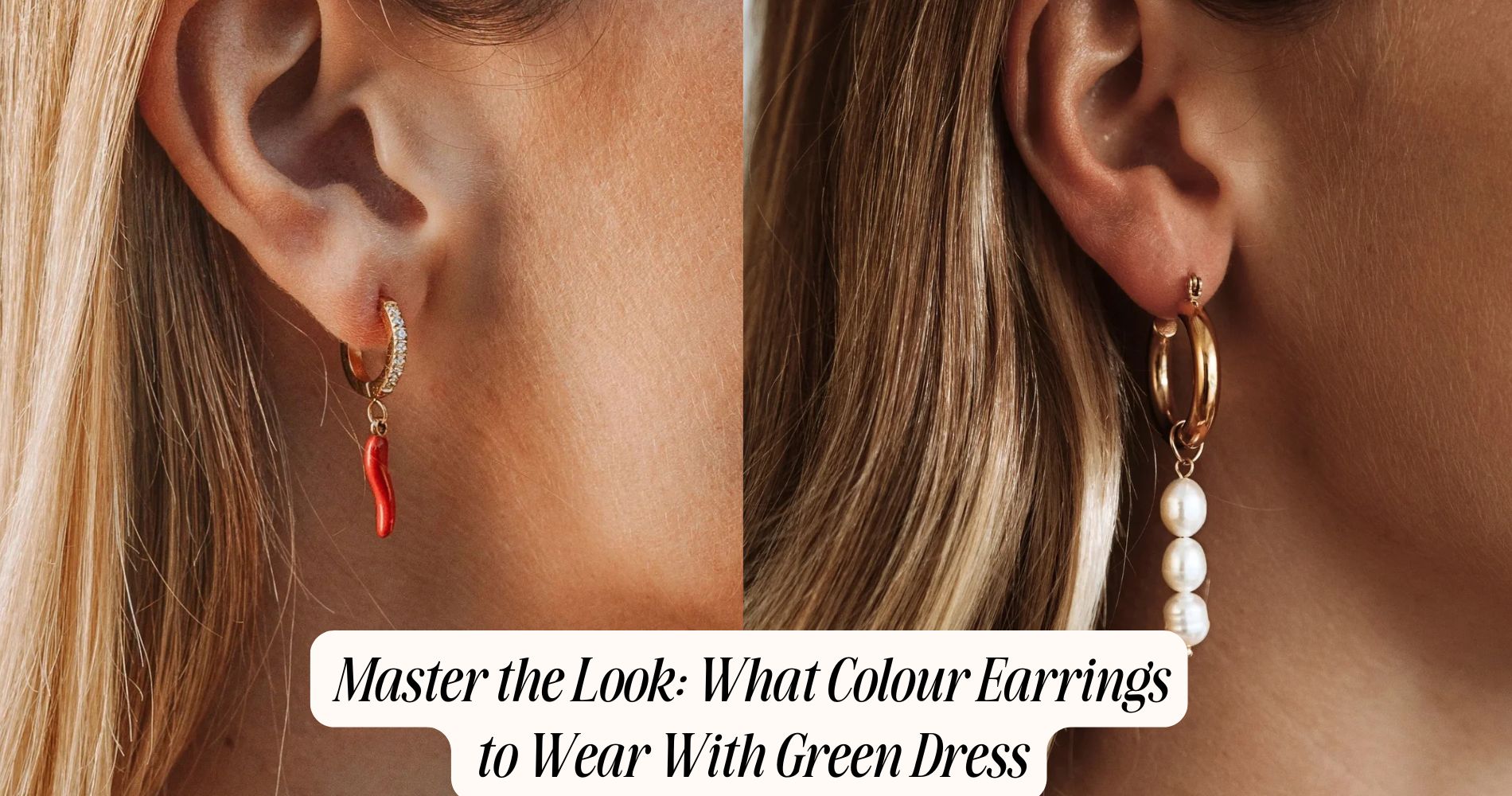 what colour earrings to wear with green dress​