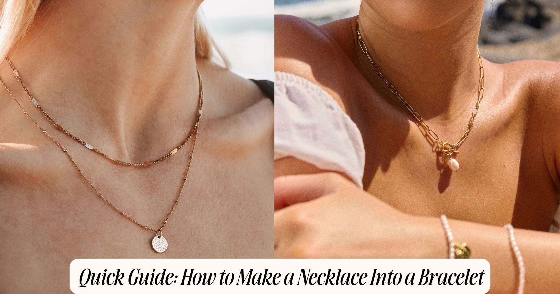 how to make a necklace into a bracelet