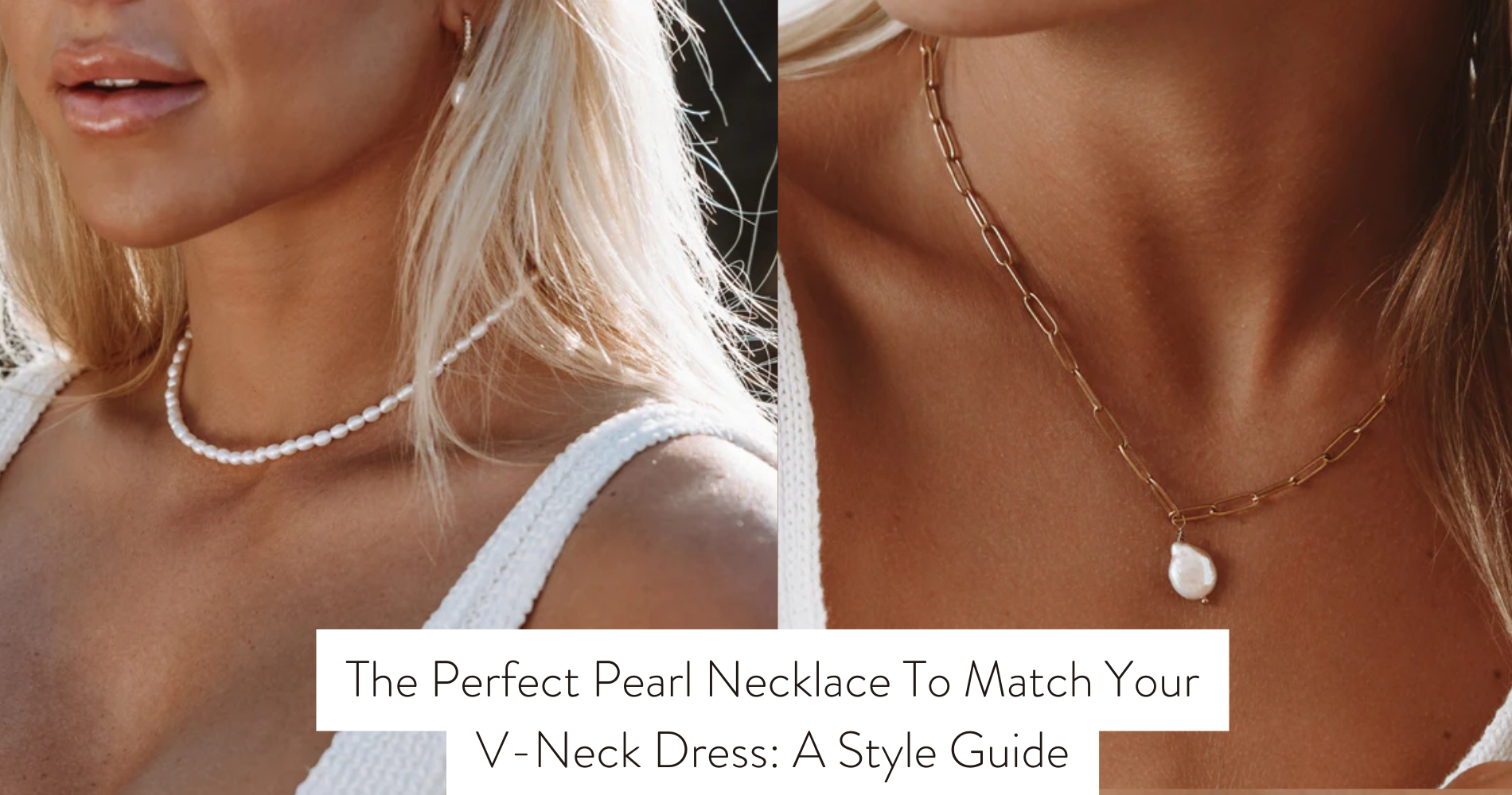 pearl necklace for v neck dress