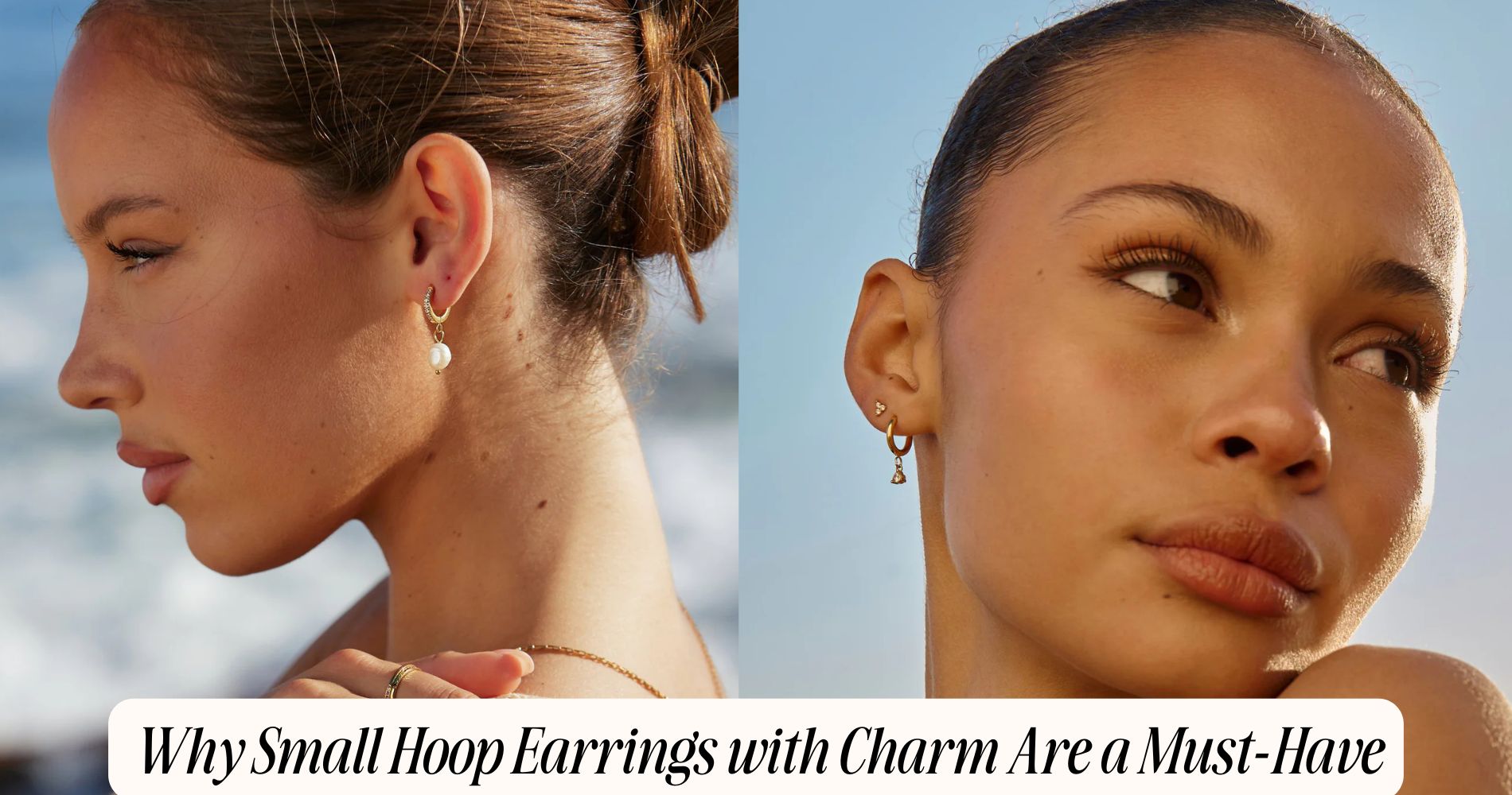 small hoop earrings with charm