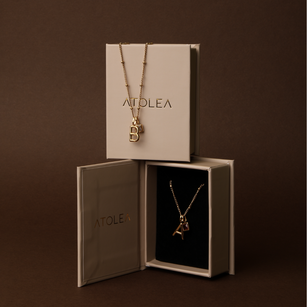 Atolea Box - Initial and Birthstone Necklace