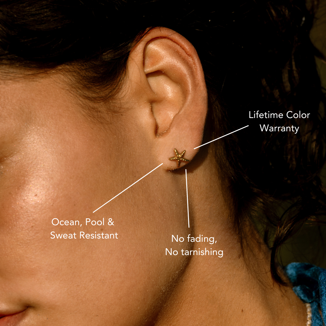 Gold Starfish Earrings