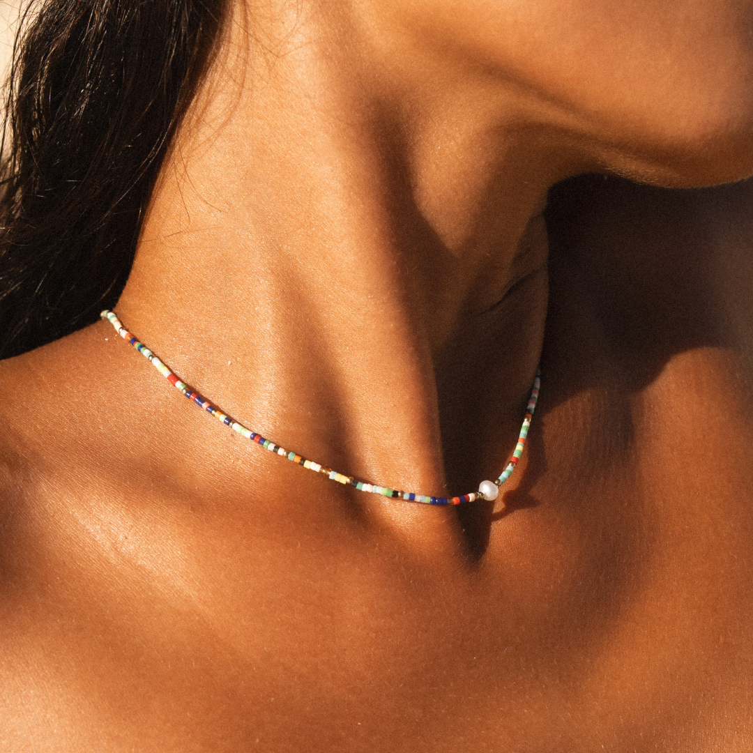 Multi-color Beaded Choker
