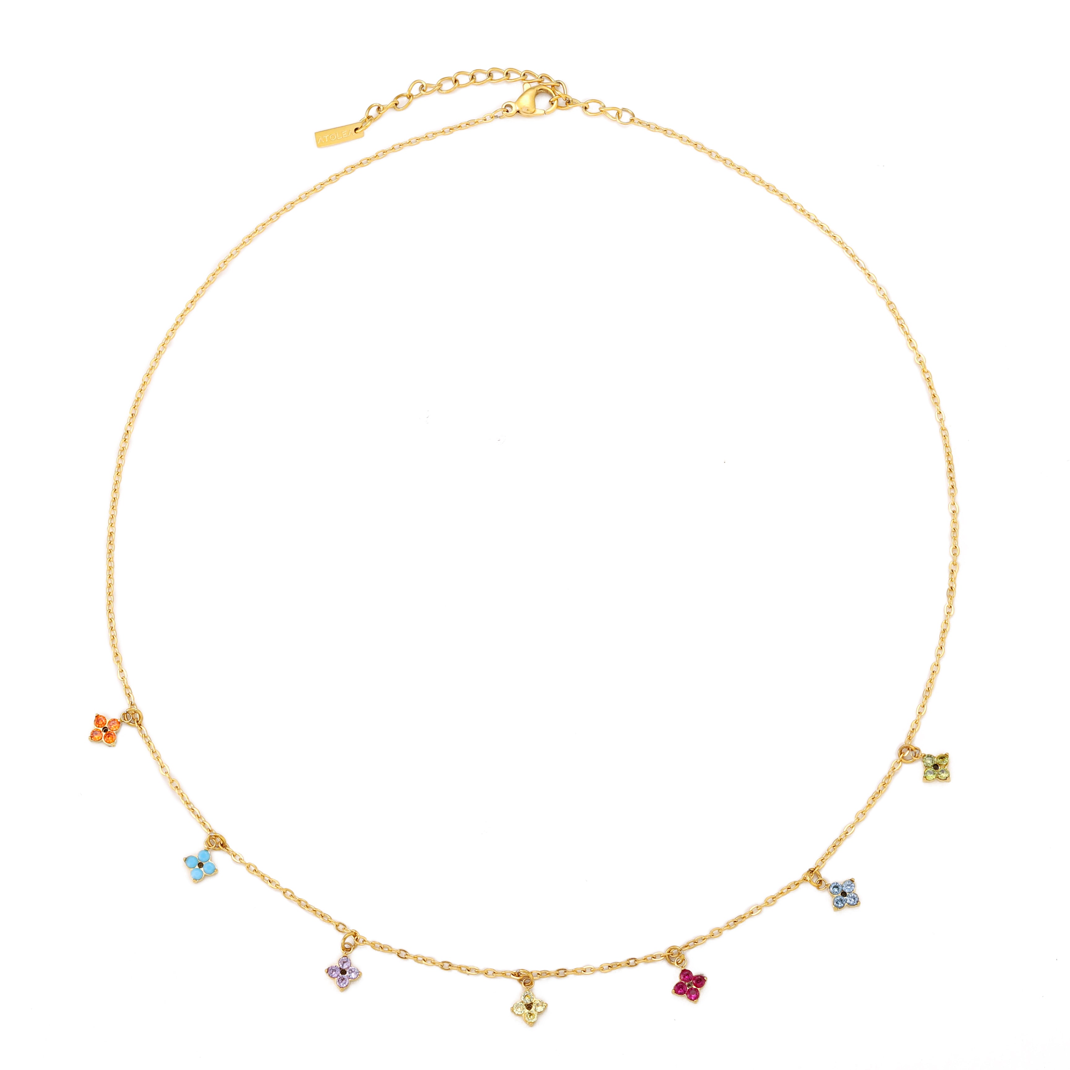 Colorful Stones Gold Choker