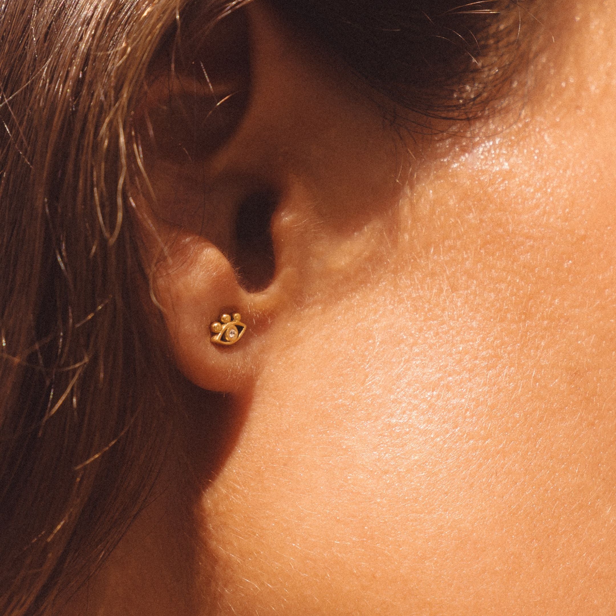 Evil Eye Gold Earrings