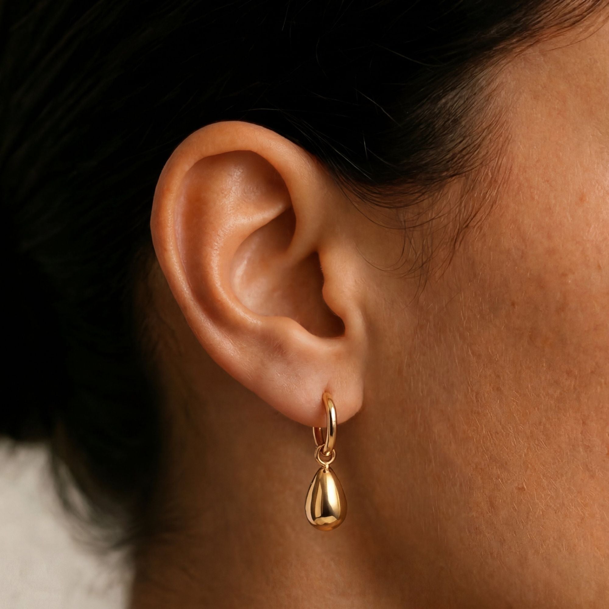 Gold Drop Hoops