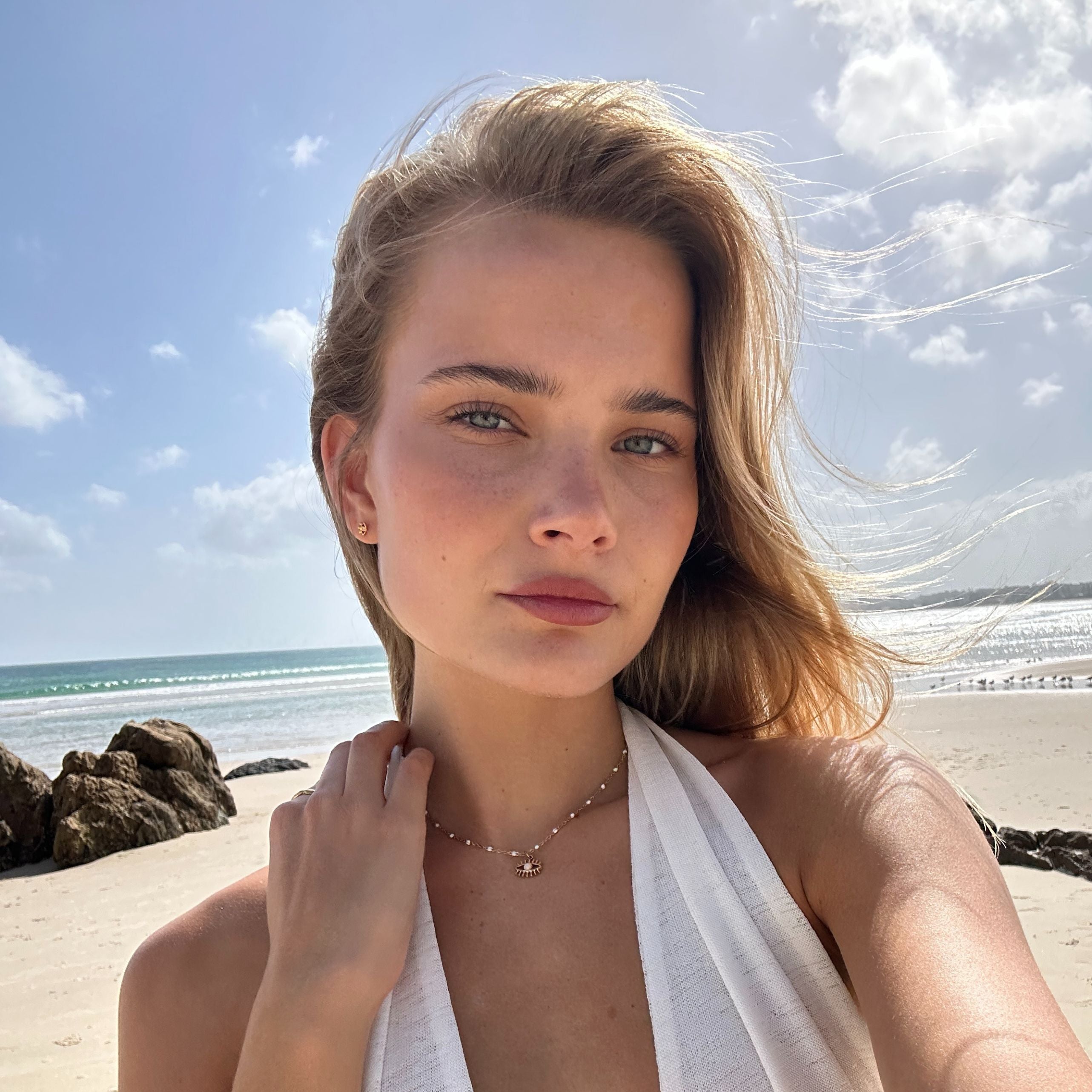 Opal White Greek Choker