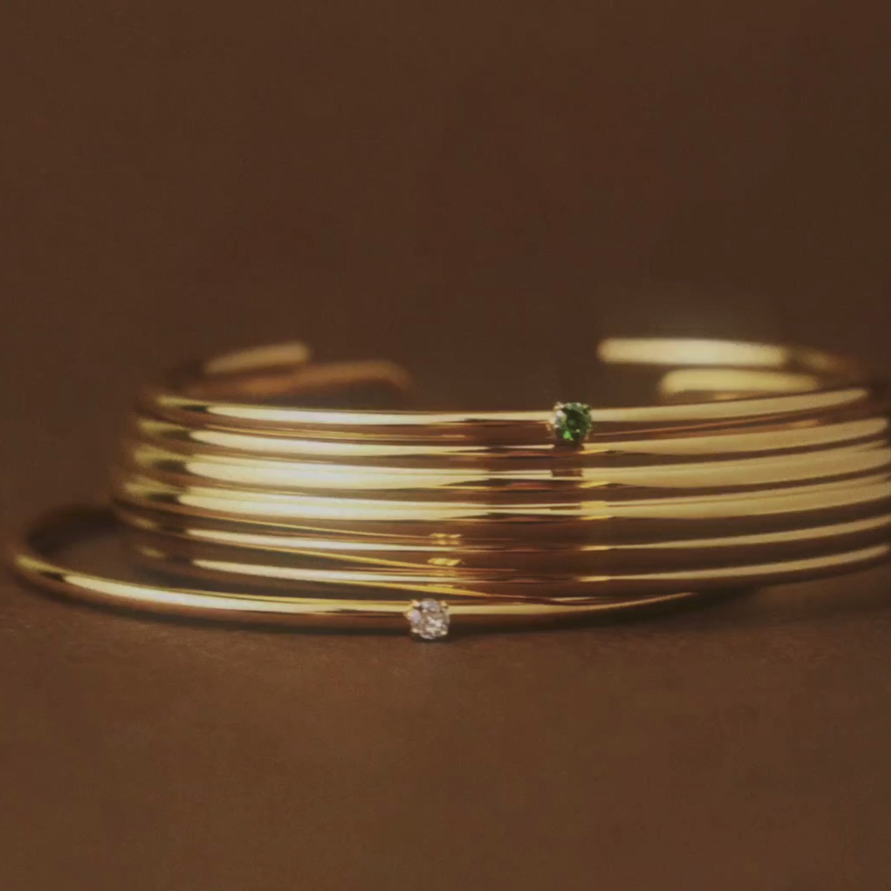 Thin Emerald Cuff