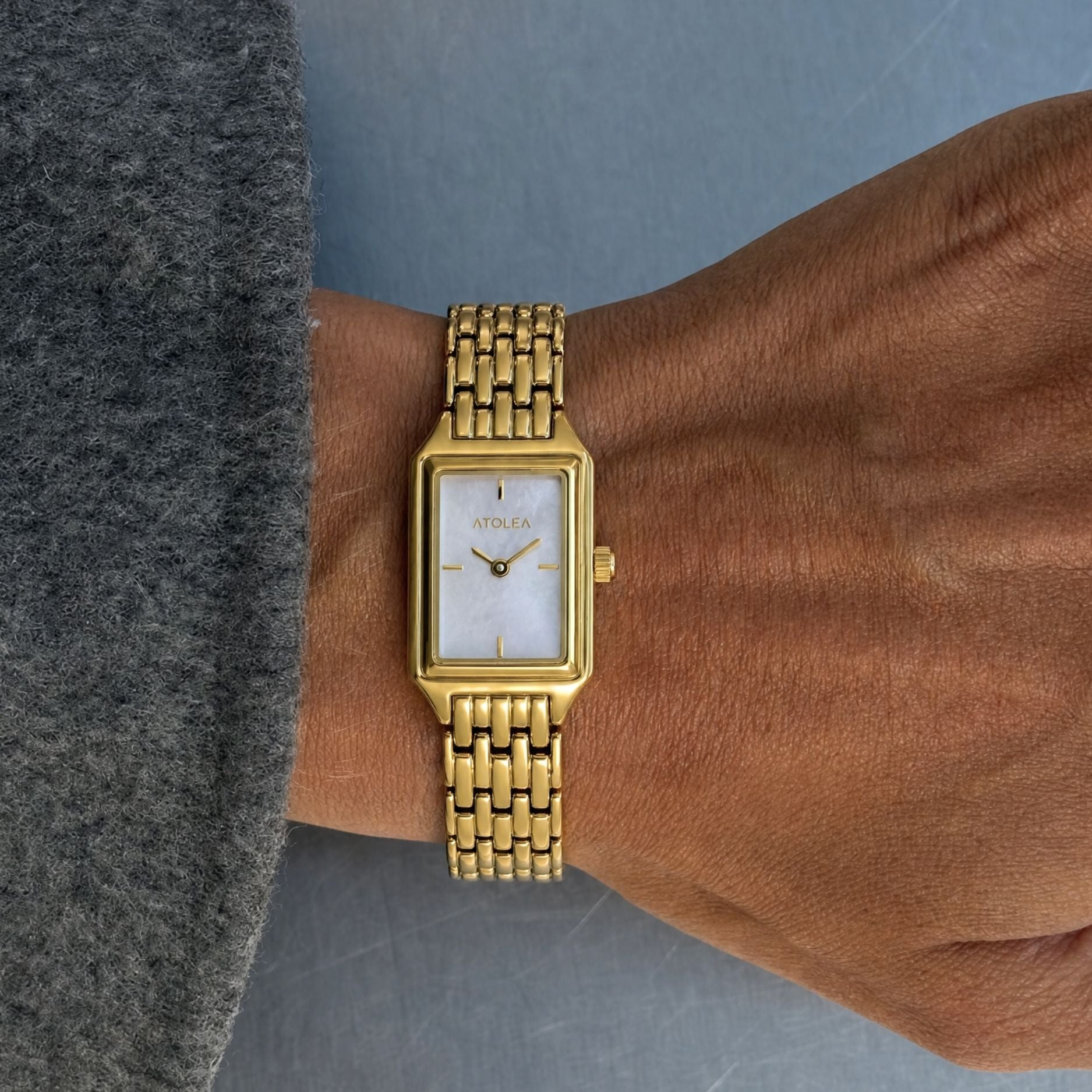 Rectangle Gold Watch