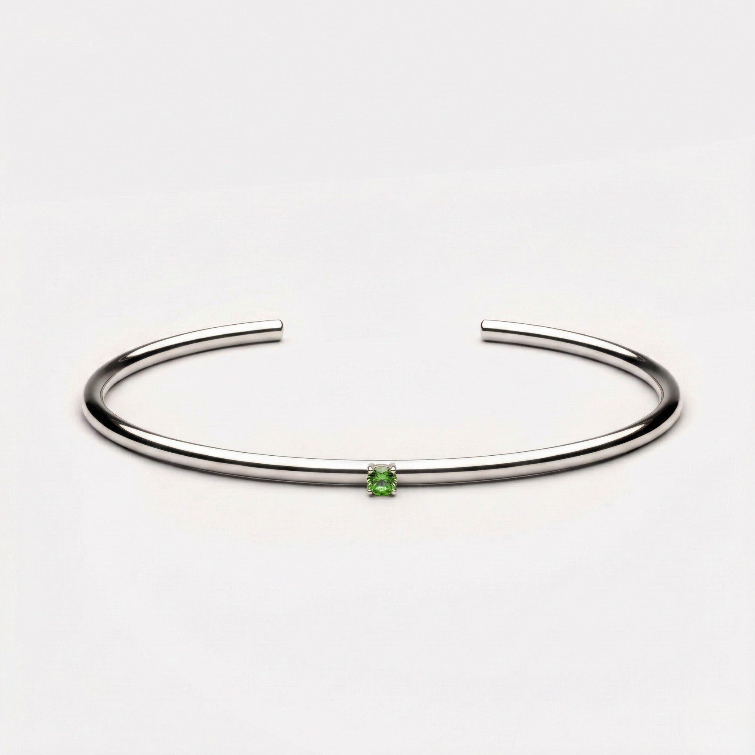 Silver Emerald Cuff